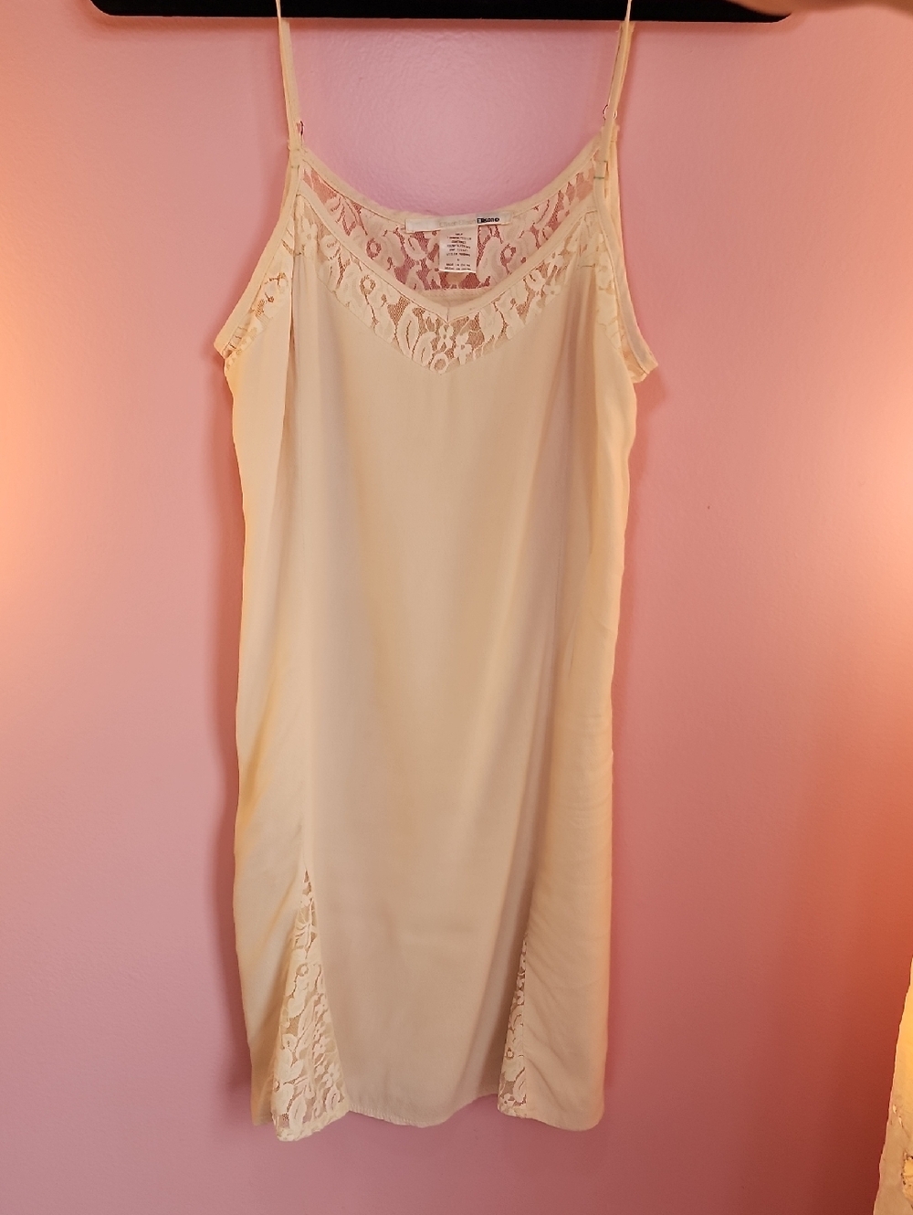 Ellison Cream Lace-Trim Slip Chemise